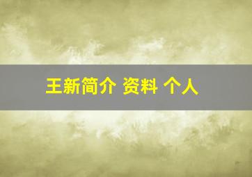 王新简介 资料 个人